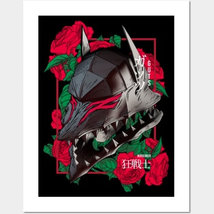 Floral x Berserker Helmet Red Version Posters and Art